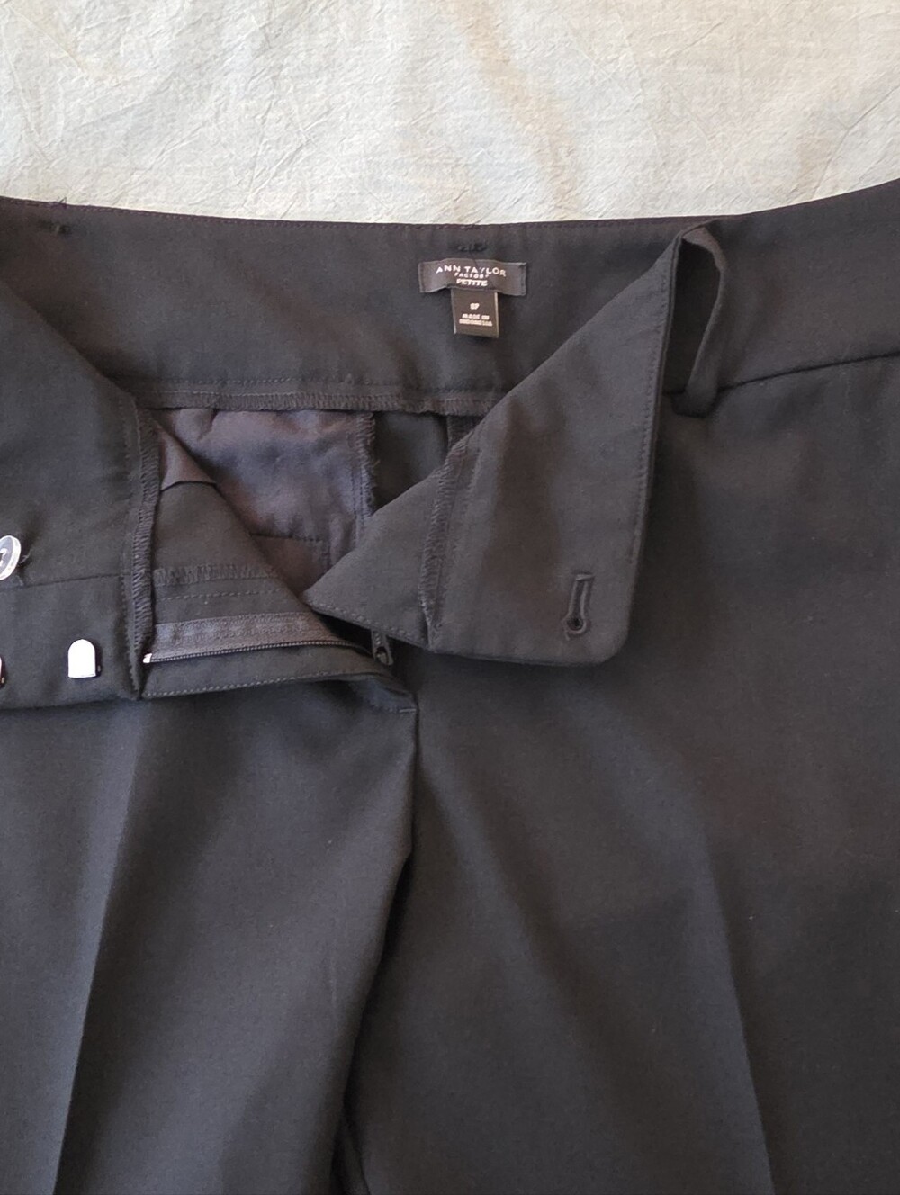 Ann Taylor Petite Black Straight-Leg Dress Pants